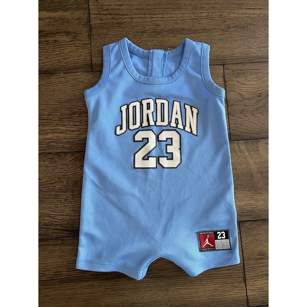 Air Jordan #23 Jersey Romper Baby Boys Sz 6-9M Months Carolina Blue